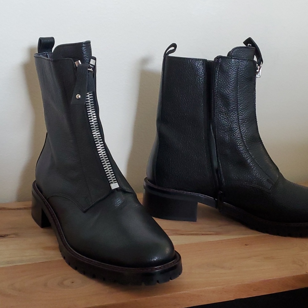 Biker type zip up boots